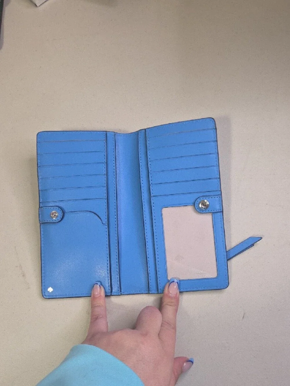 kate spade Cameron Monotone bright blue leather continental wallet